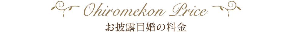 Ohiromekon Price お披露目婚の料金